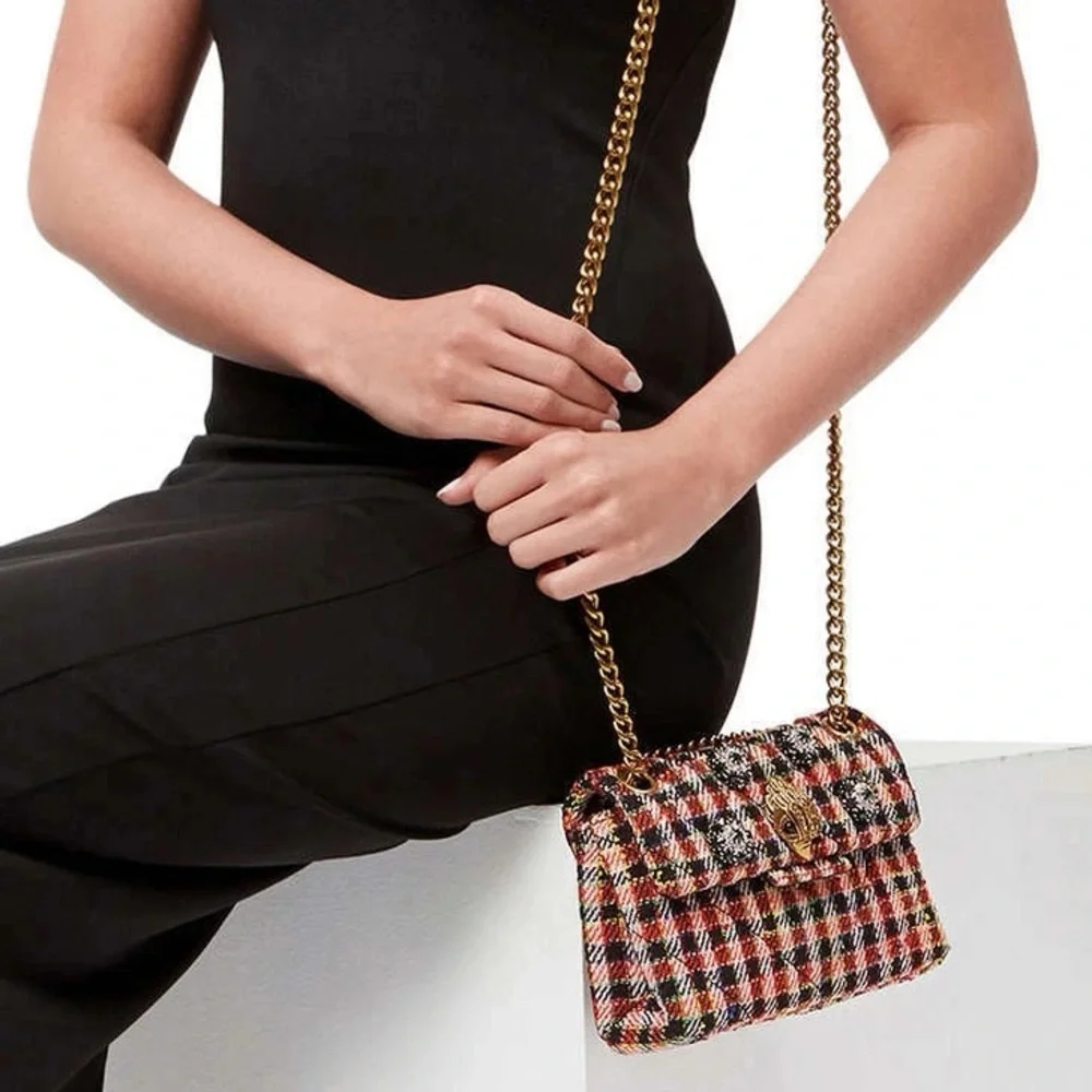 Kurt Geiger Red Check Kensington Bag - Picture 2 of 5